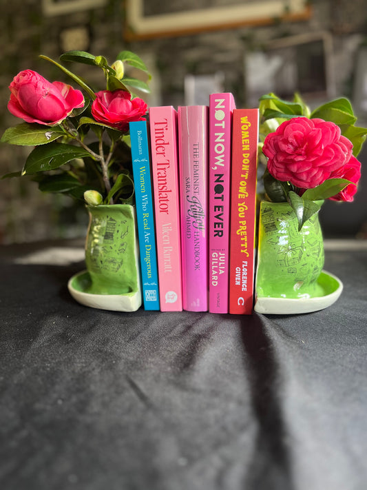 Green Planter Bookends